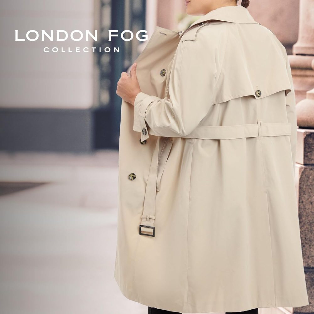 Women's 3/4 Length Double-Breasted Trench Coat with Belt - Image 5