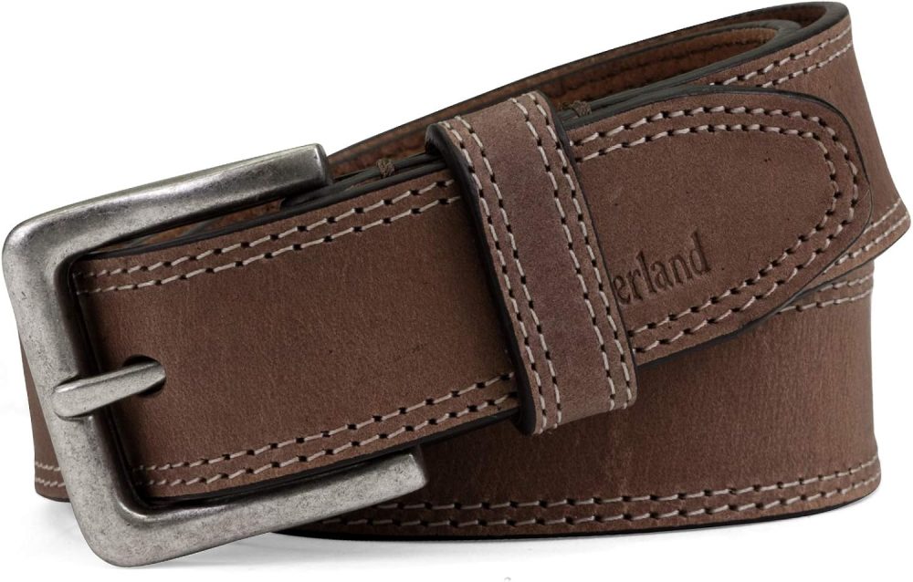 mens Classic Leather Jean Belt 1.4 Inches Wide - Image 2